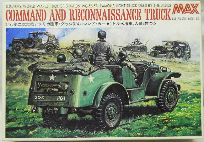Max 1/35 Dodge Command And Reconnaissance Truck WC-56/57  3/4 Ton And 1 Ton 250 Gallon Ben Hur KWT Water Tanker, 3505-0800 plastic model kit